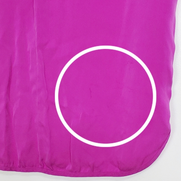 Milly size 10 silk blend  v neck short dolman sleeve top blouse magenta fuchsia - Picture 7 of 12